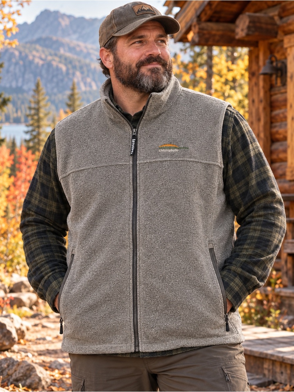 Chlorophylle Pelican Men Fleece Vest Gray Full Zip Outdoors XL Canada Hiking